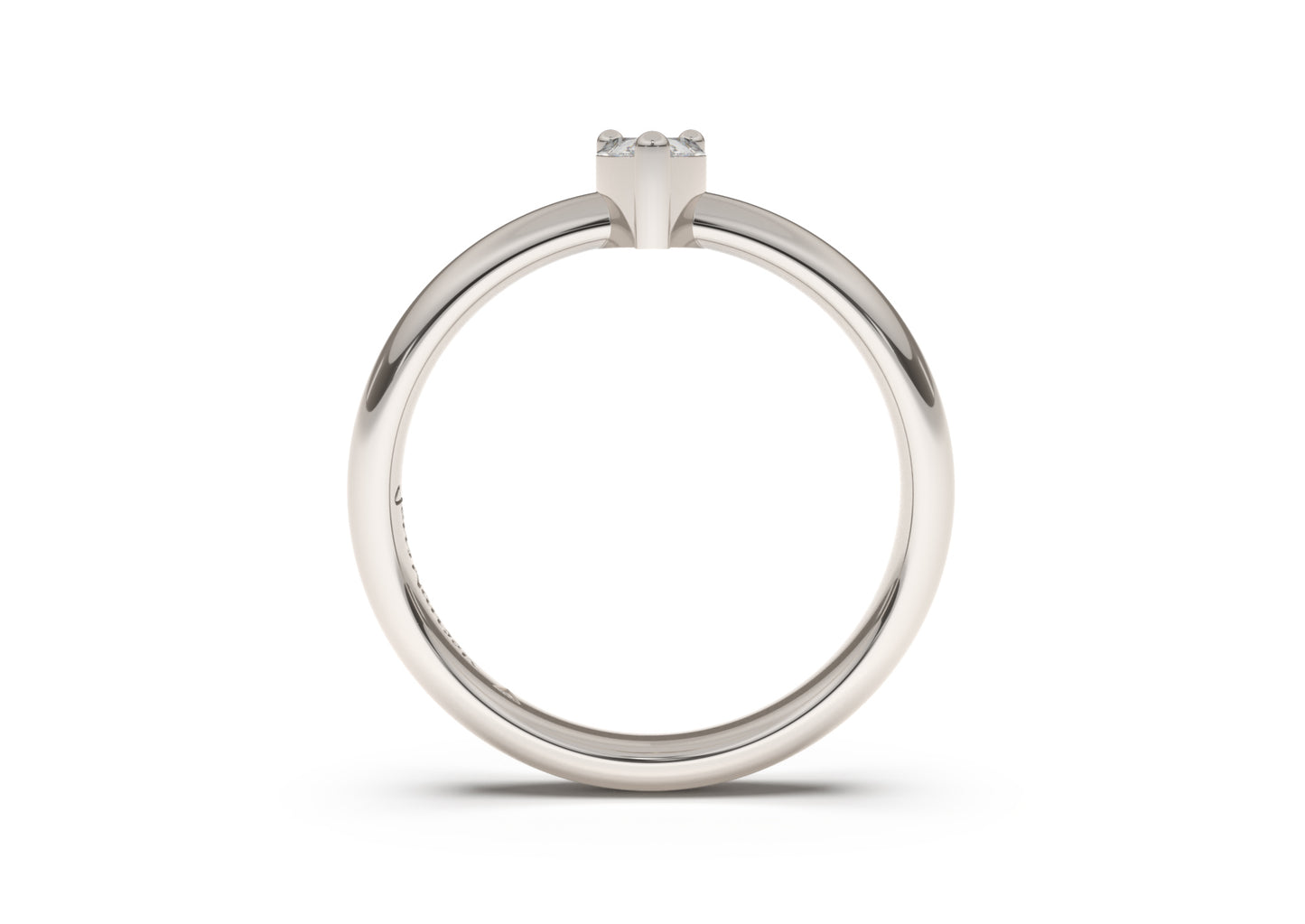 Pear Classic Slim Engagement Ring, White Gold & Platinum