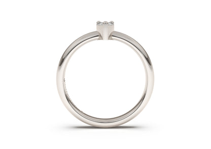 Pear Classic Slim Engagement Ring, White Gold & Platinum