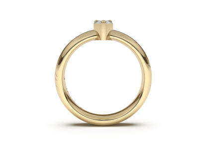 Pear Classic Elvish Engagement Ring, Yellow Gold