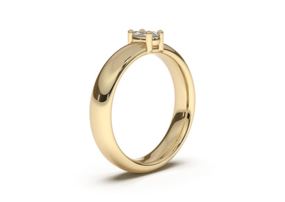 Oval Contemporary Engagement Ring, Yellow Gold