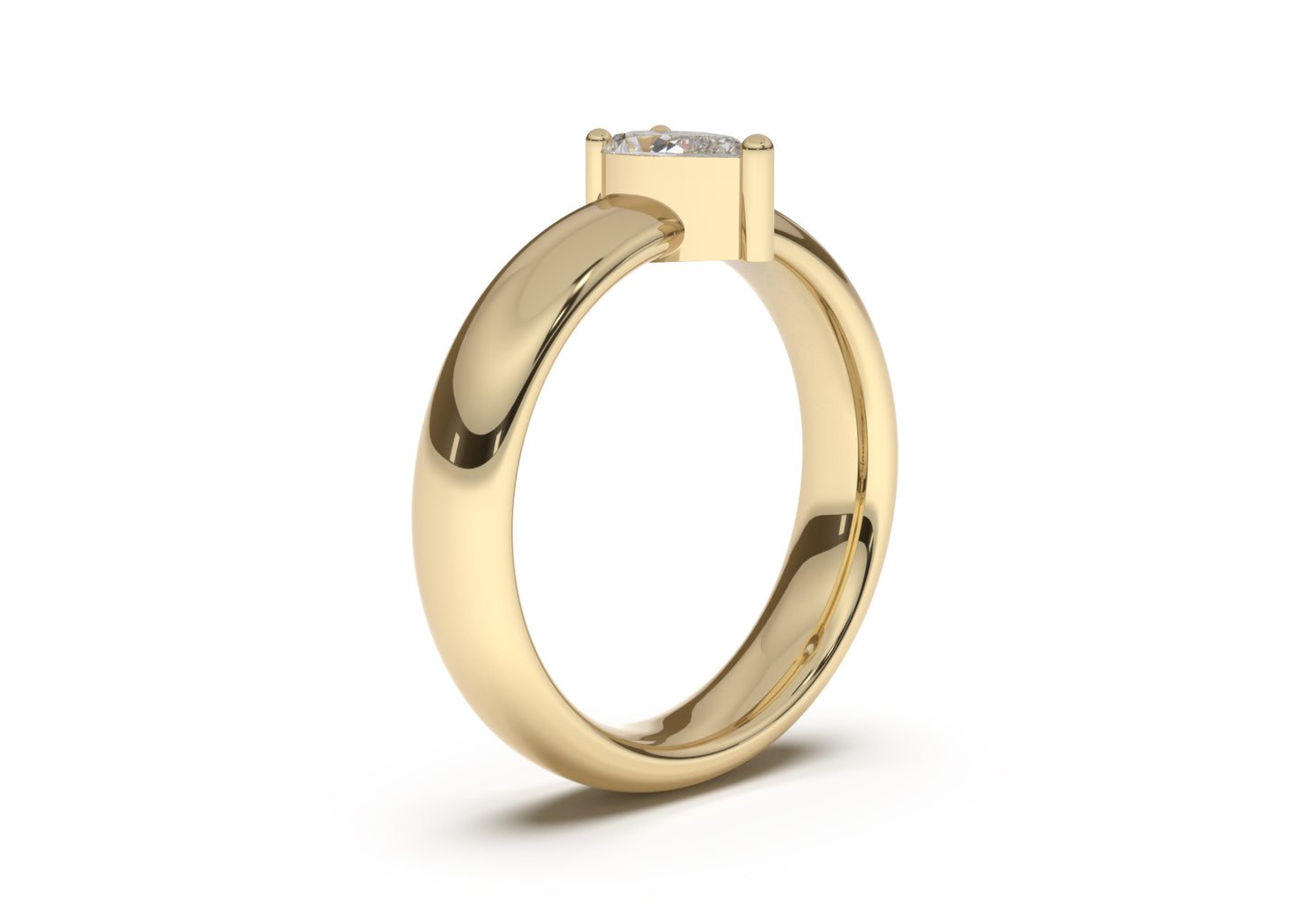 Pear Classic Engagement Ring, Yellow Gold