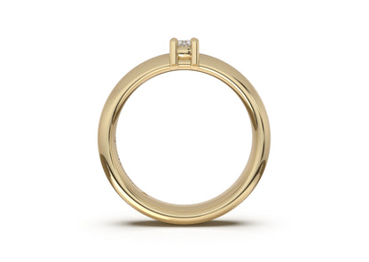 Oval Contemporary Engagement Ring, Yellow Gold