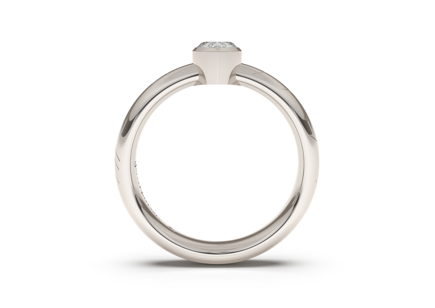 Pear Modern Elvish Engagement Ring, White Gold & Platinum