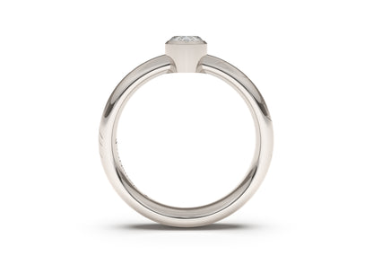 Pear Modern Elvish Engagement Ring, White Gold & Platinum