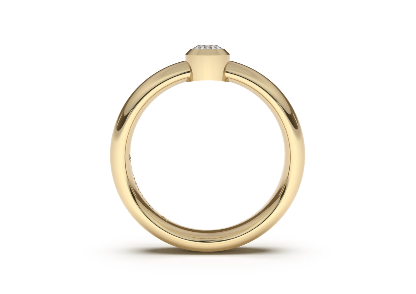 Oval Modern Engagement Ring, Yellow Gold