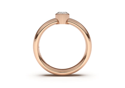 Pear Modern Engagement Ring, Red Gold