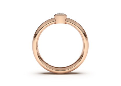 Oval Modern Engagement Ring, Red Gold