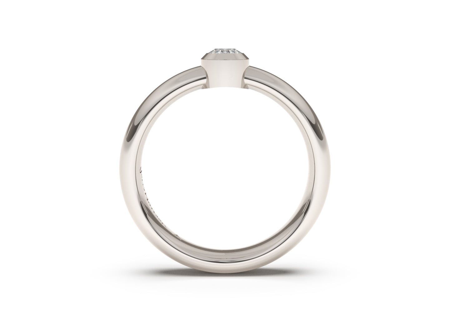 Oval Modern Engagement Ring, White Gold & Platinum