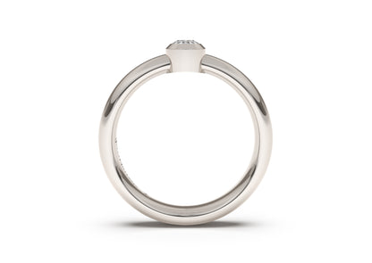 Oval Modern Engagement Ring, White Gold & Platinum