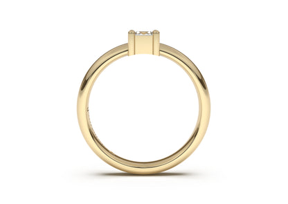 Princess Classic Slim Engagement Ring, Yellow Gold