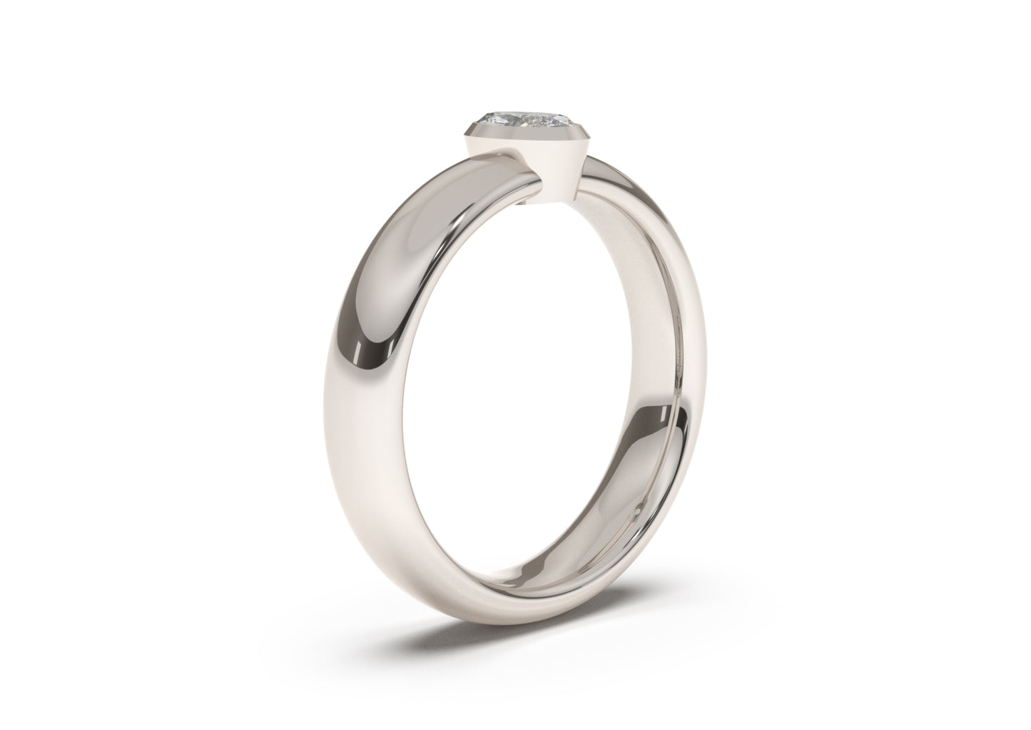 Oval Elegant Engagement Ring, White Gold & Platinum