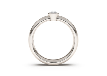 Oval Elegant Engagement Ring, White Gold & Platinum