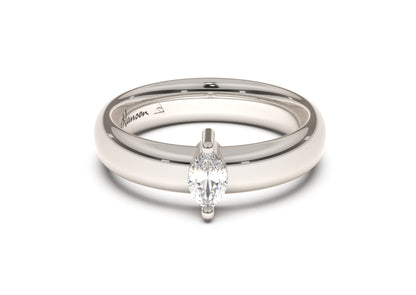 Marquise Classic Engagement Ring, White Gold & Platinum