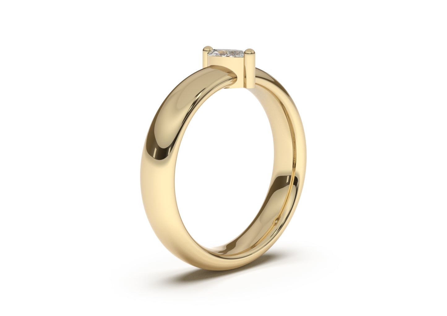 Marquise Classic Engagement Ring, Yellow Gold