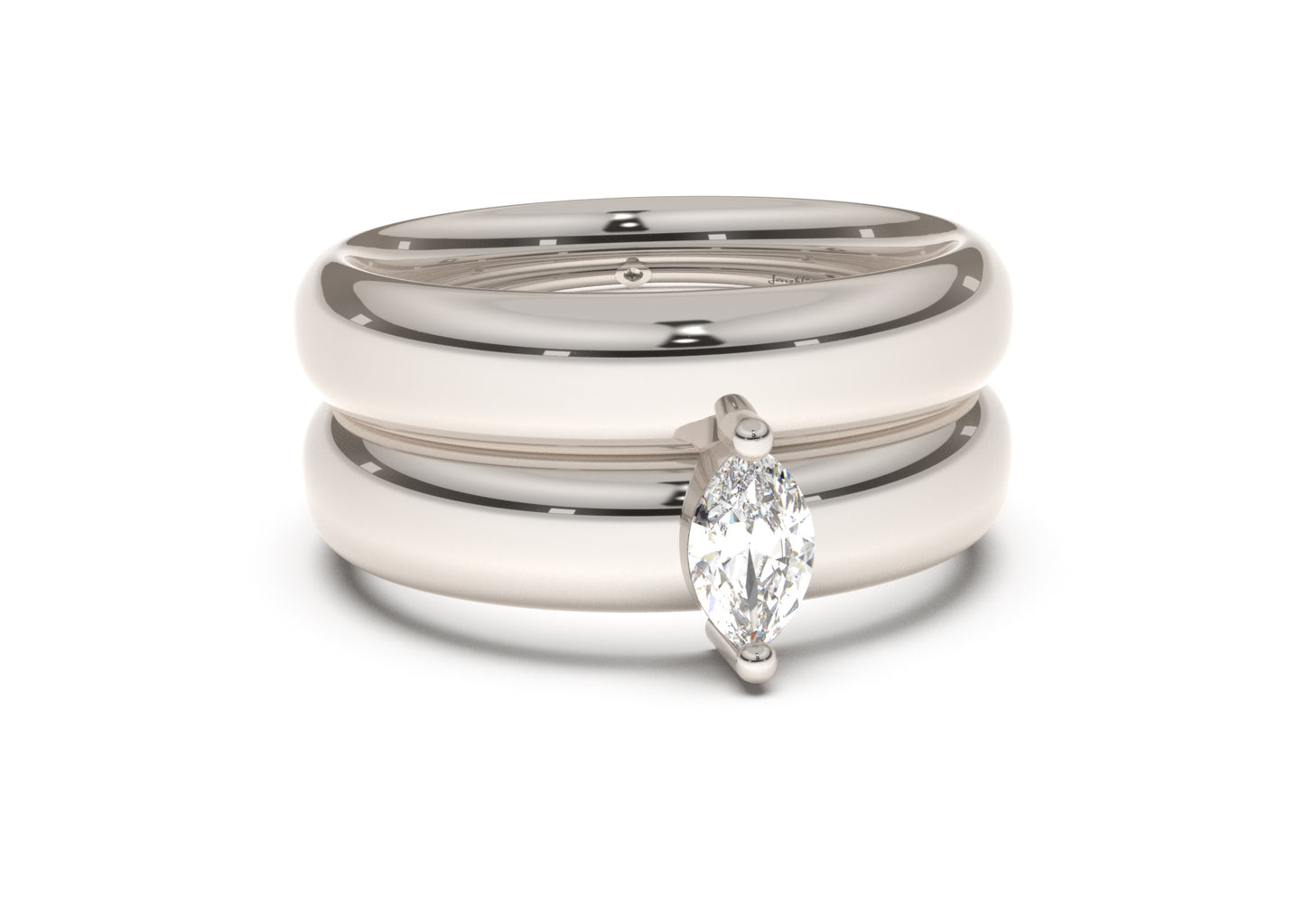 Marquise Classic Engagement Ring, White Gold & Platinum