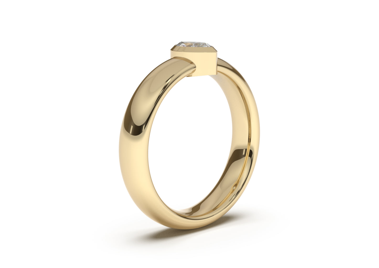 Marquise Modern Engagement Ring, Yellow Gold