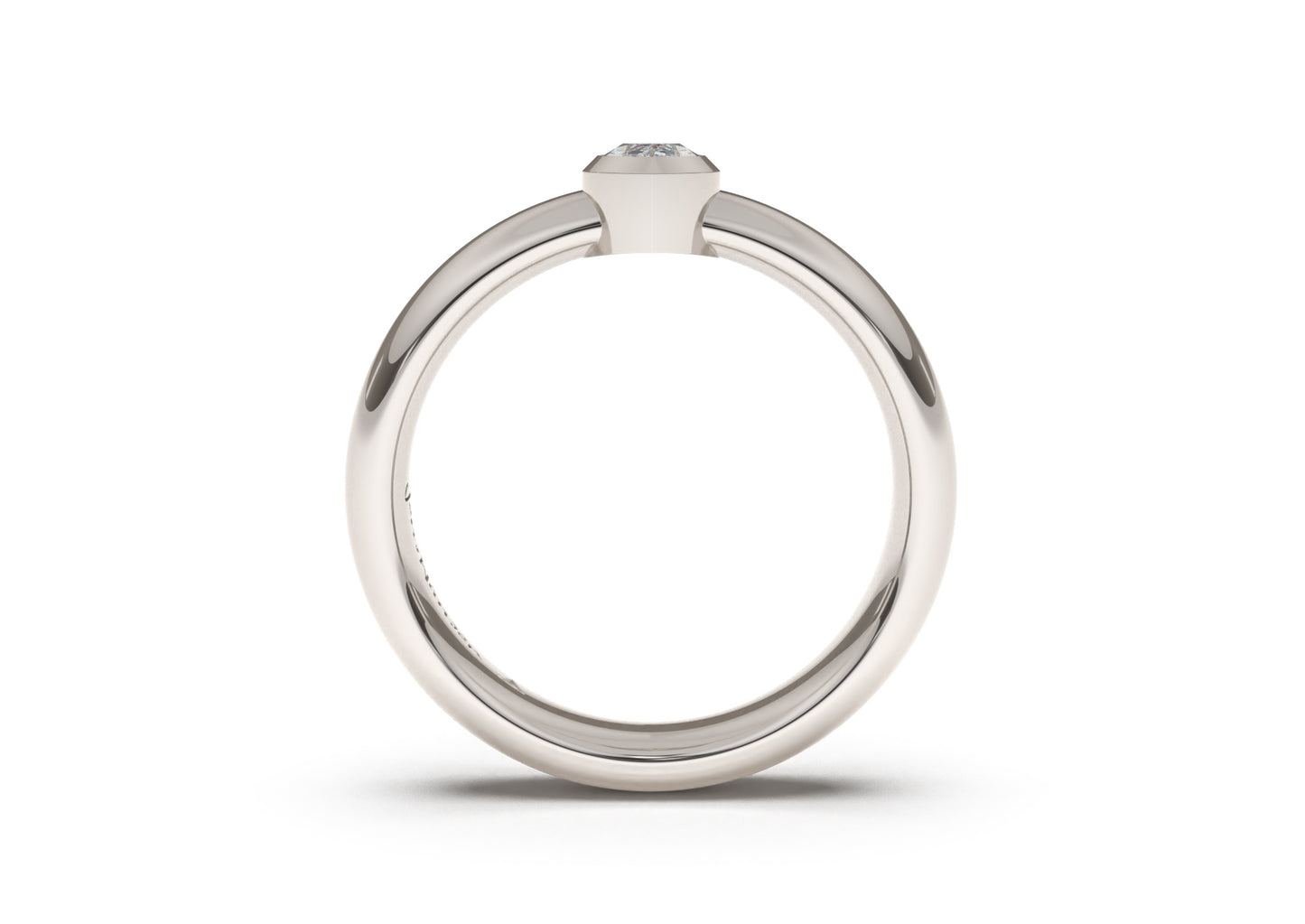 Marquise Modern Engagement Ring, White Gold & Platinum