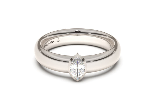 Marquise Elegant Engagement Ring, White Gold & Platinum