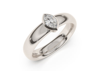 Marquise Elegant Engagement Ring, White Gold & Platinum