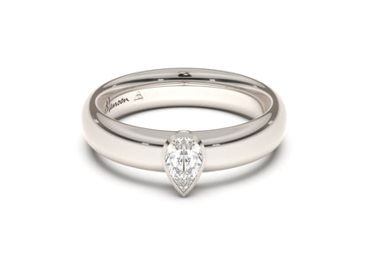 Pear Elegant Engagement Ring, White Gold & Platinum