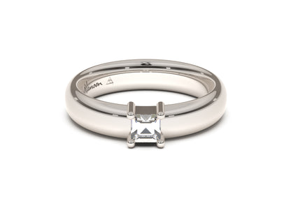 Princess Classic Engagement Ring, White Gold & Platinum