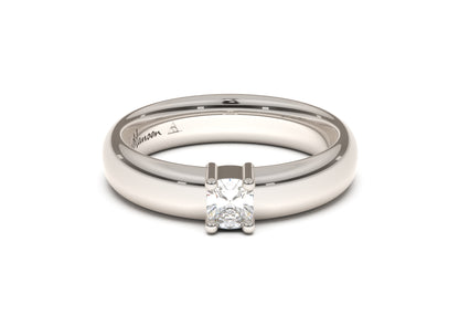 Cushion Classic Engagement Ring, White Gold & Platinum