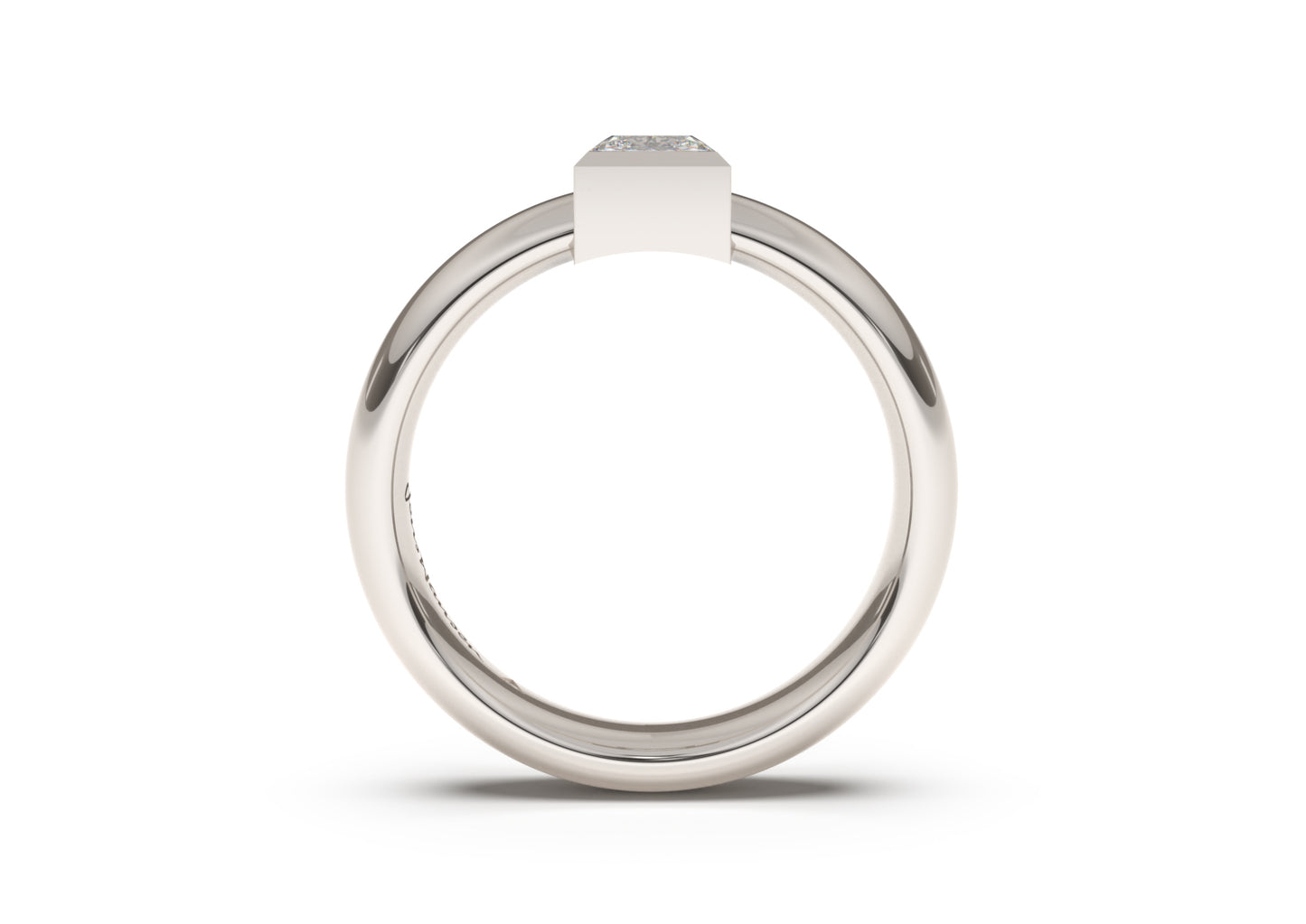 Princess Modern Engagement Ring, White Gold & Platinum