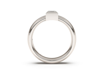 Princess Modern Engagement Ring, White Gold & Platinum